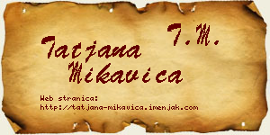 Tatjana Mikavica vizit kartica